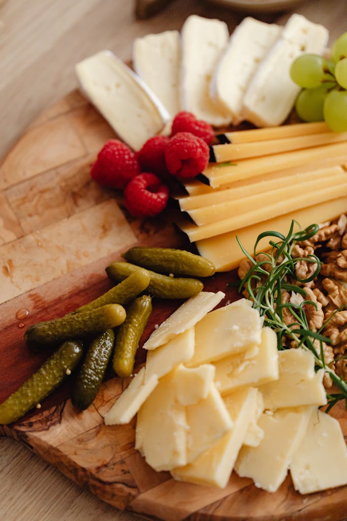 Foods on Wooden Tray